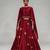 Crimson Red Embroidered Dupion Silk Lehenga Set