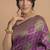 Purple and green cotton silk saree