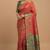 Red and green cotton silk saree