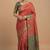 Red and green cotton silk saree