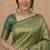 Pistachio green cotton silk saree