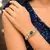 Emerald Green Kundan Bracelet, Gold Tone CZ Bangle, Indian Bridal Statement Wedding Kada