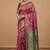 Pink green cotton silk saree