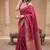 Pink jacquard silk blend saree