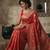 Red banarasi silk blend saree with zari motifs