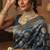 Navy heritage banarasi silk blend saree