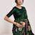 georgette green designer thread sequance embroidery work saree
