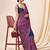 morpeach silk blend embroidery work saree with unstitch blouse piece 