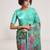 georgette sea green designer thread sequance embroidery work saree