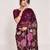 georgette wine designer thread sequance embroidery work saree