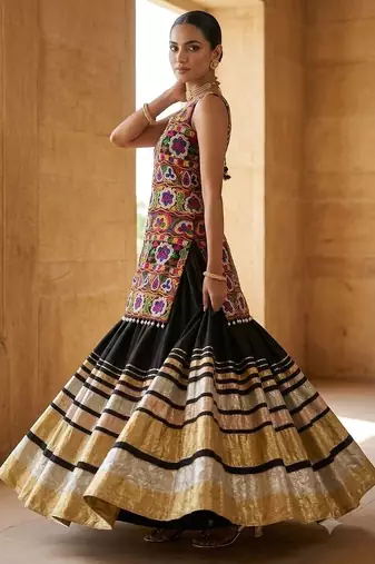 Black Thread Navratri Lehenga Choli
