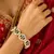Emerald Green Kundan Bracelet, Pearl Beaded Gold Indian Bridal Wedding Jewelry