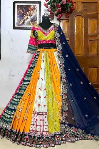 Multicolour Printed Navratri Lehenga Choli