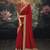 red designer silk blend embroidery sequence work saree with unstitched blouse piece 