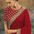 red designer silk blend embroidery sequence work saree with unstitched blouse piece 