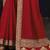 red designer silk blend embroidery sequence work saree with unstitched blouse piece 