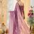 Purple satin siroski work saree with unstitch blouse piece for women