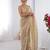 gold crush beige designer beads moti val zig zag sequance work saree