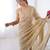 gold crush beige designer beads moti val zig zag sequance work saree
