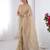 gold crush beige designer beads moti val zig zag sequance work saree