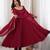  Embroidery Work Chanderi Fabric Flared Anarkali Pant and Dupatta Set
