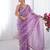 gold crush purple designer beads moti val zig zag sequance work saree