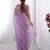 gold crush purple designer beads moti val zig zag sequance work saree