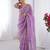 gold crush purple designer beads moti val zig zag sequance work saree