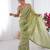 gold crush pista designer beads moti val zig zag sequance work saree