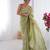 gold crush pista designer beads moti val zig zag sequance work saree