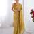 gold crush mustard designer beads moti val zig zag sequance work saree