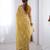 gold crush mustard designer beads moti val zig zag sequance work saree