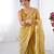 gold crush mustard designer beads moti val zig zag sequance work saree