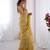 gold crush mustard designer beads moti val zig zag sequance work saree