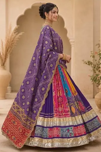 Multicolor Navratri Lehenga Choli With Dupatta
