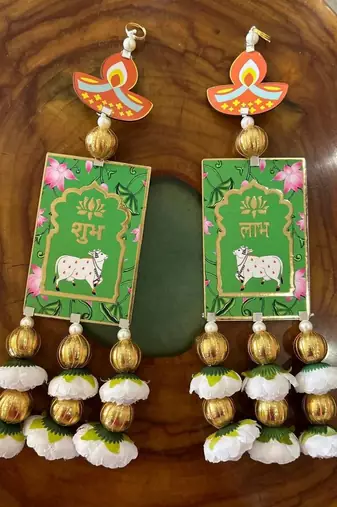 handmade yellow genda door hangingparrot hanging for home decoration (pack of 2)