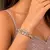 Gold Tone Crystal Bracelet, Art Deco Geometric CZ Statement Bangle