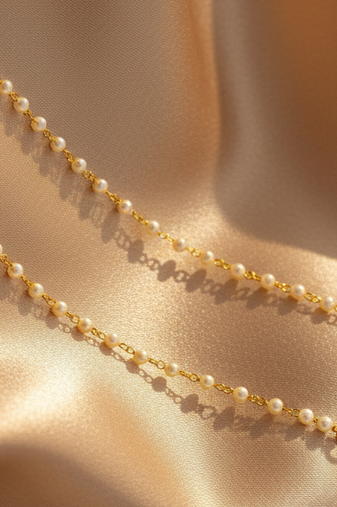 Designer 1 Line Pearl Earchain Or Ear Support Earrings