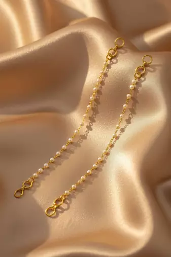Designer 1 Line Pearl Earchain Or Ear Support Earrings