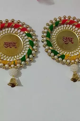 handmade multicolour moti chudi jali plate decorationjali plate hanging for diwali decoration (pack of 2)