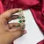 Emerald Green CZ Bracelet, Gold Plated, Art Deco Bridal Statement Jewelry