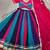 navratri multicolor panel chinon lehenga choli with gotta patti lace border dupatta - free size