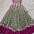 women festive real mirror work border chanderi garba lehenga choli set - free size