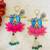 handmade multicolour krishna ji hanging shubh-labh hanging lotus decoration toran for home decor (pack of 2)