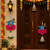 handmade multicolour krishna ji hanging shubh-labh hanging lotus decoration toran for home decor (pack of 2)