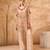 Beige gold embroidered tissue silk co ord set