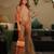 Yellowish brown embroidered organza sharara co ord set