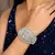 Oval Cubic Zirconia Statement Cuff Bracelet, Silver-Tone Openwork Bangle