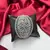 Oval Cubic Zirconia Statement Cuff Bracelet, Silver-Tone Openwork Bangle