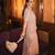 Blush lilac embroidered organza drape skirt set